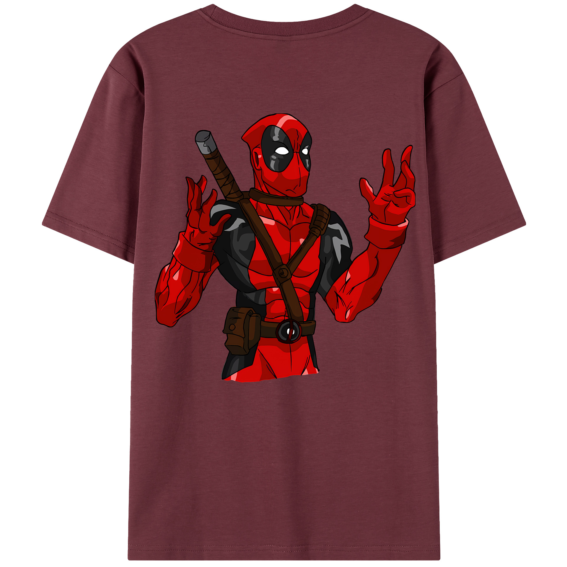 （画像用） Deadpool デッドプール 綿100％半袖Tシャツ（背面プリント）